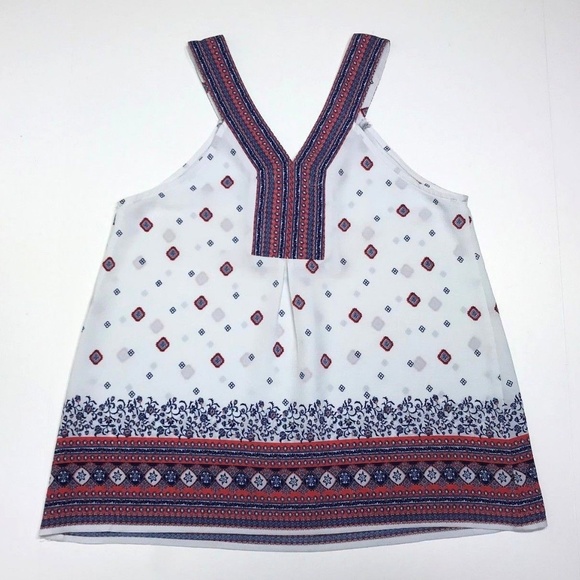 SOLD Blu Pepper V-Neck Sleeveless Blouse - Picture 2 of 6